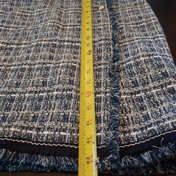 Talbots Petites Cotton/Poly Blend Tapestry 2pc Suit: Navy/Grey/Cream Tweed. NWT. - Picture 12 of 16